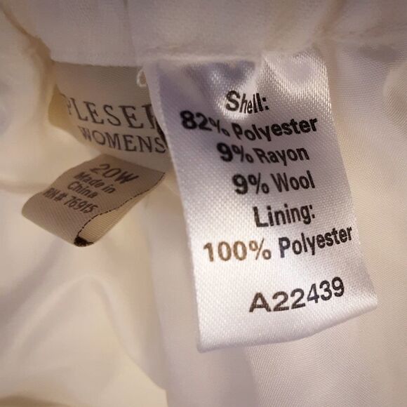 APPLESEED‎ Eggshell White Fully Lined Plus-Size Slacks sz 20W - Picture 7 of 7